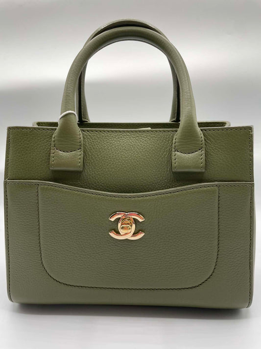 Chanel Calfskin Mini Neo Executive Shopper Tote Khaki