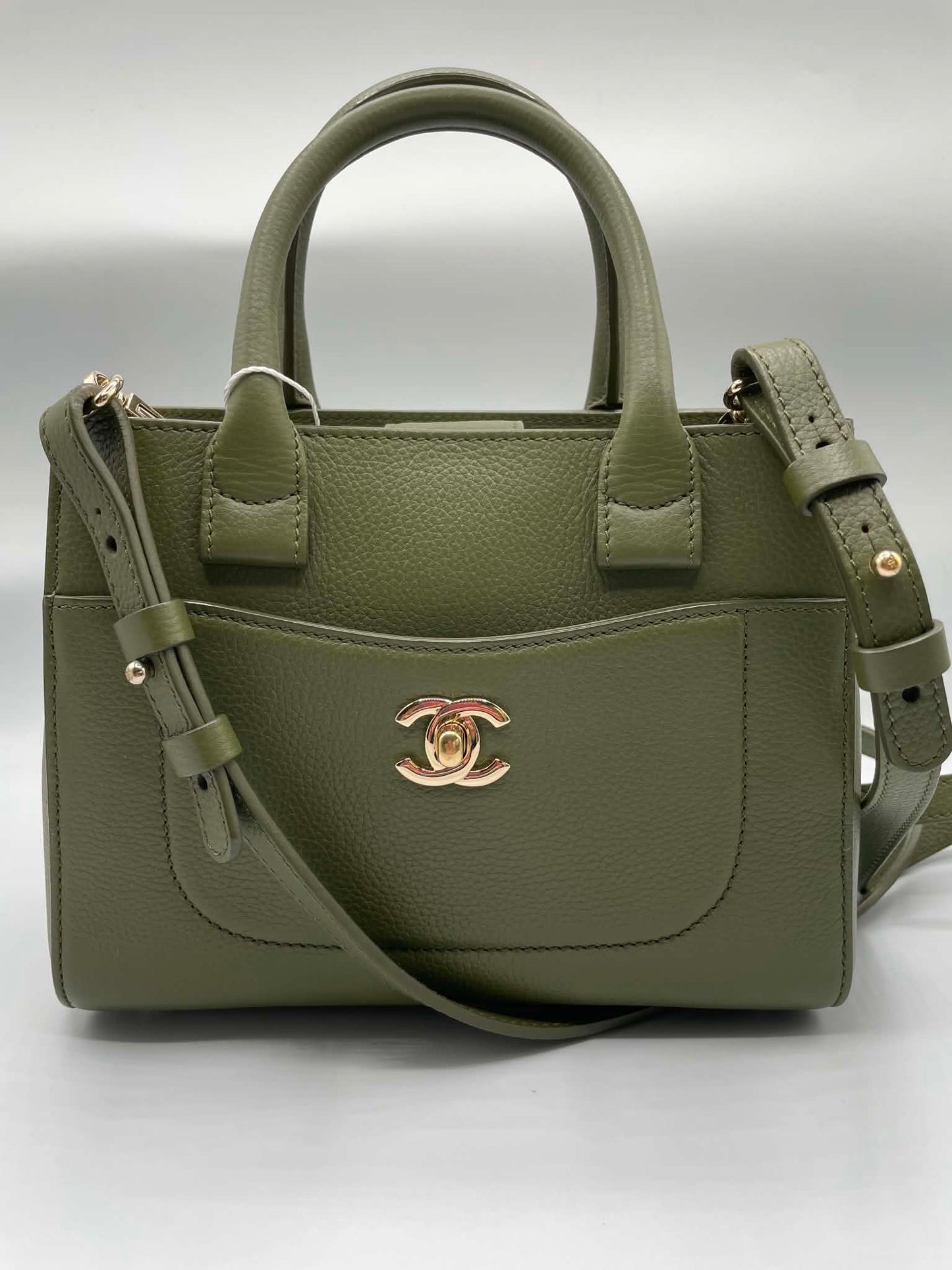 Chanel Calfskin Mini Neo Executive Shopper Tote Khaki