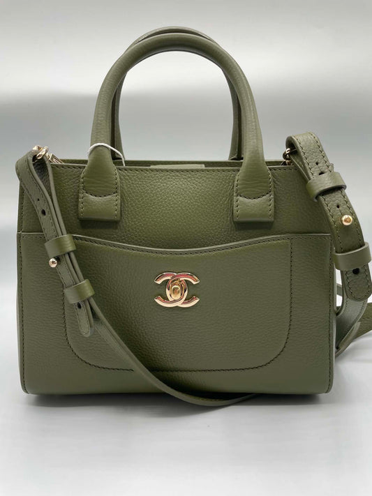 Chanel Calfskin Mini Neo Executive Shopper Tote Khaki