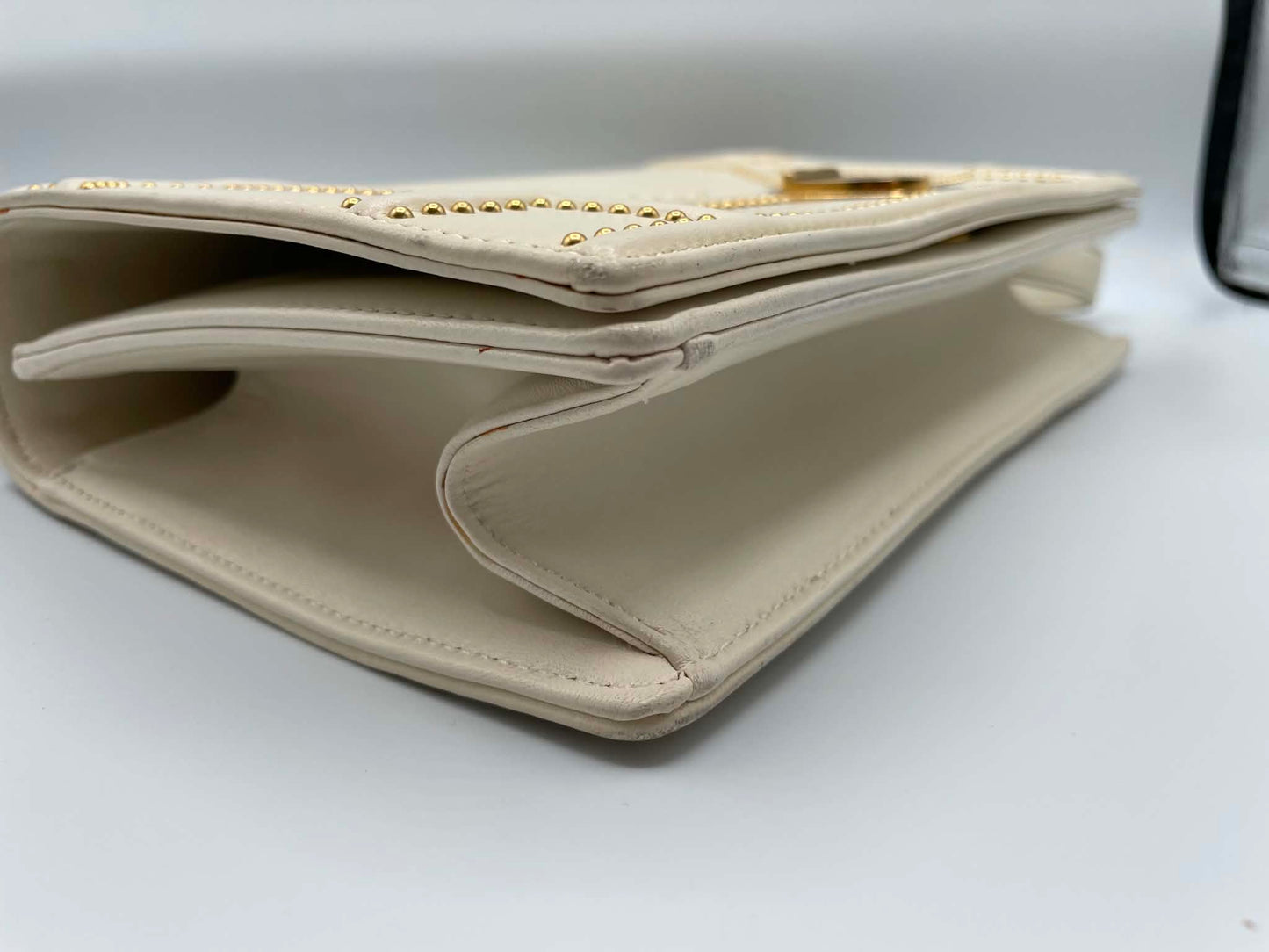 Christian Dior Lambskin Studded Small Diorama Flap Bag Off White