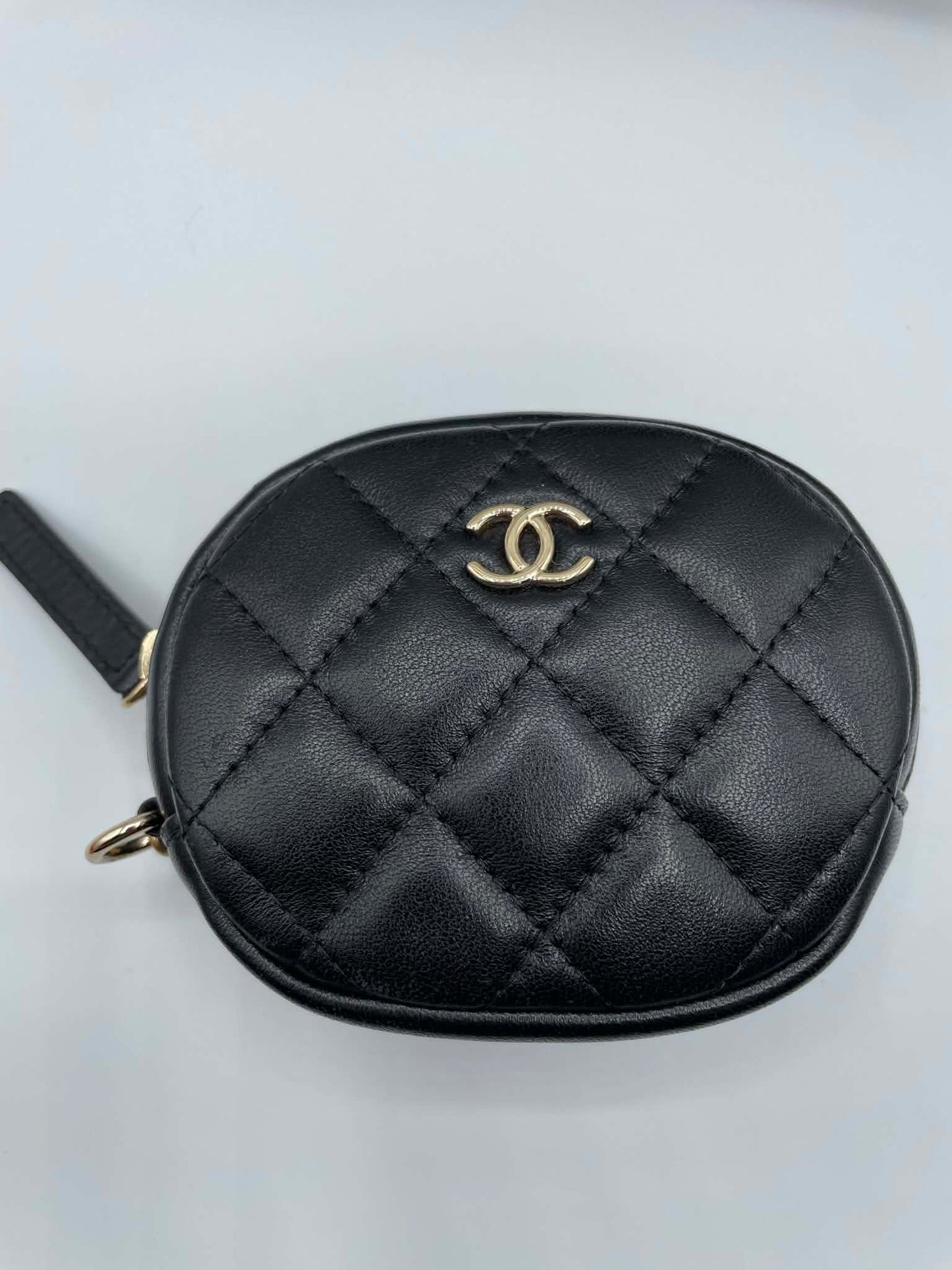 Chanel Houndstooth Tweed Wallet on Chain Beige & Black, Gold/Ruthenium/Silver Hardware
