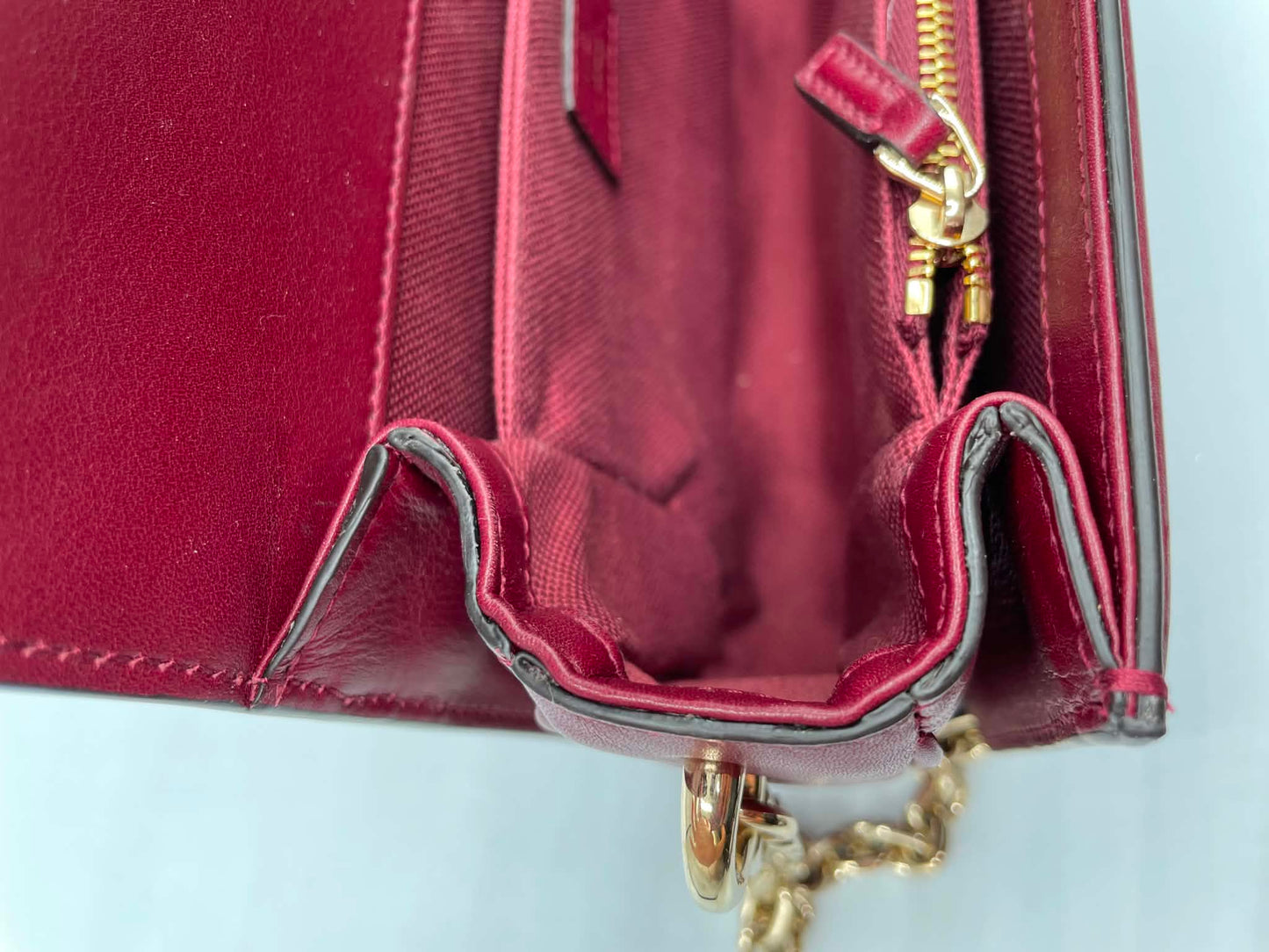 Gucci Crepe Wool Silk GG Monogram Go Small Shoulder Bag Rosso Ancora