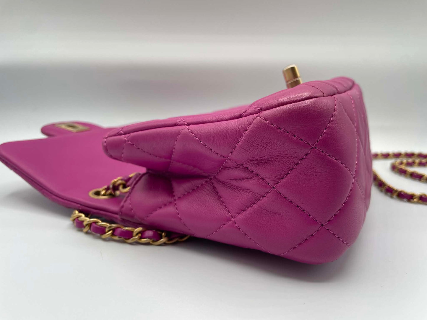 Chanel Pearl Crush Square Flap Bag Quilted Lambskin Mini
