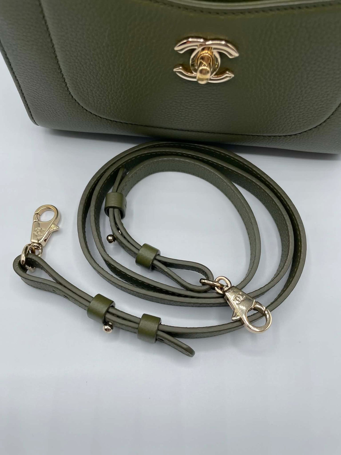 Chanel Calfskin Mini Neo Executive Shopper Tote Khaki