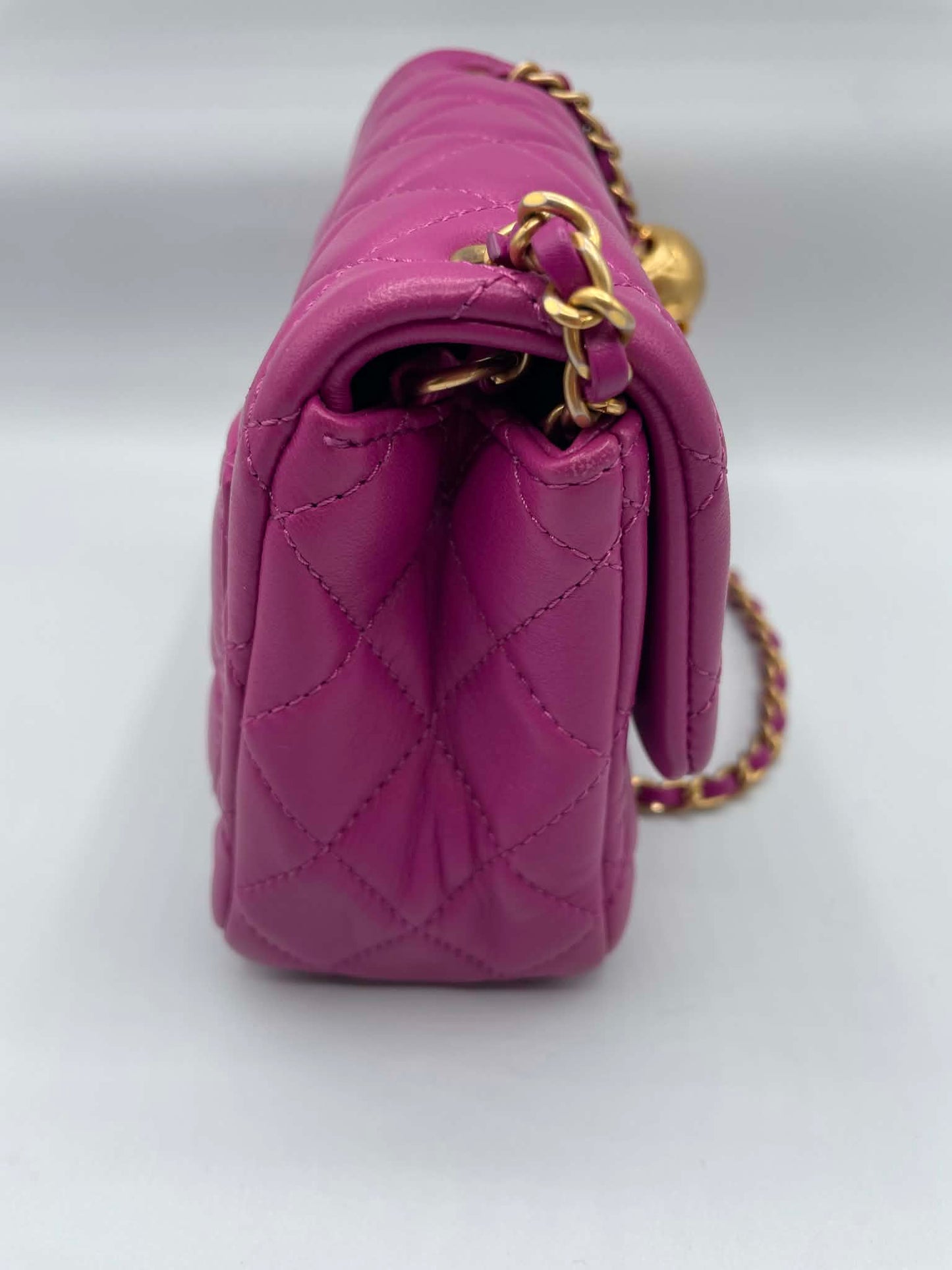 Chanel Pearl Crush Square Flap Bag Quilted Lambskin Mini