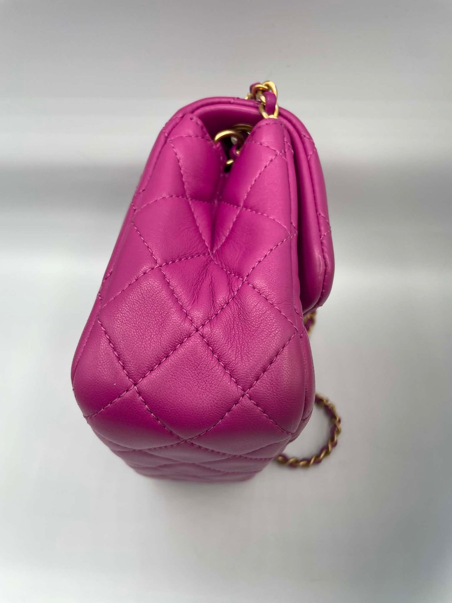Chanel Pearl Crush Square Flap Bag Quilted Lambskin Mini