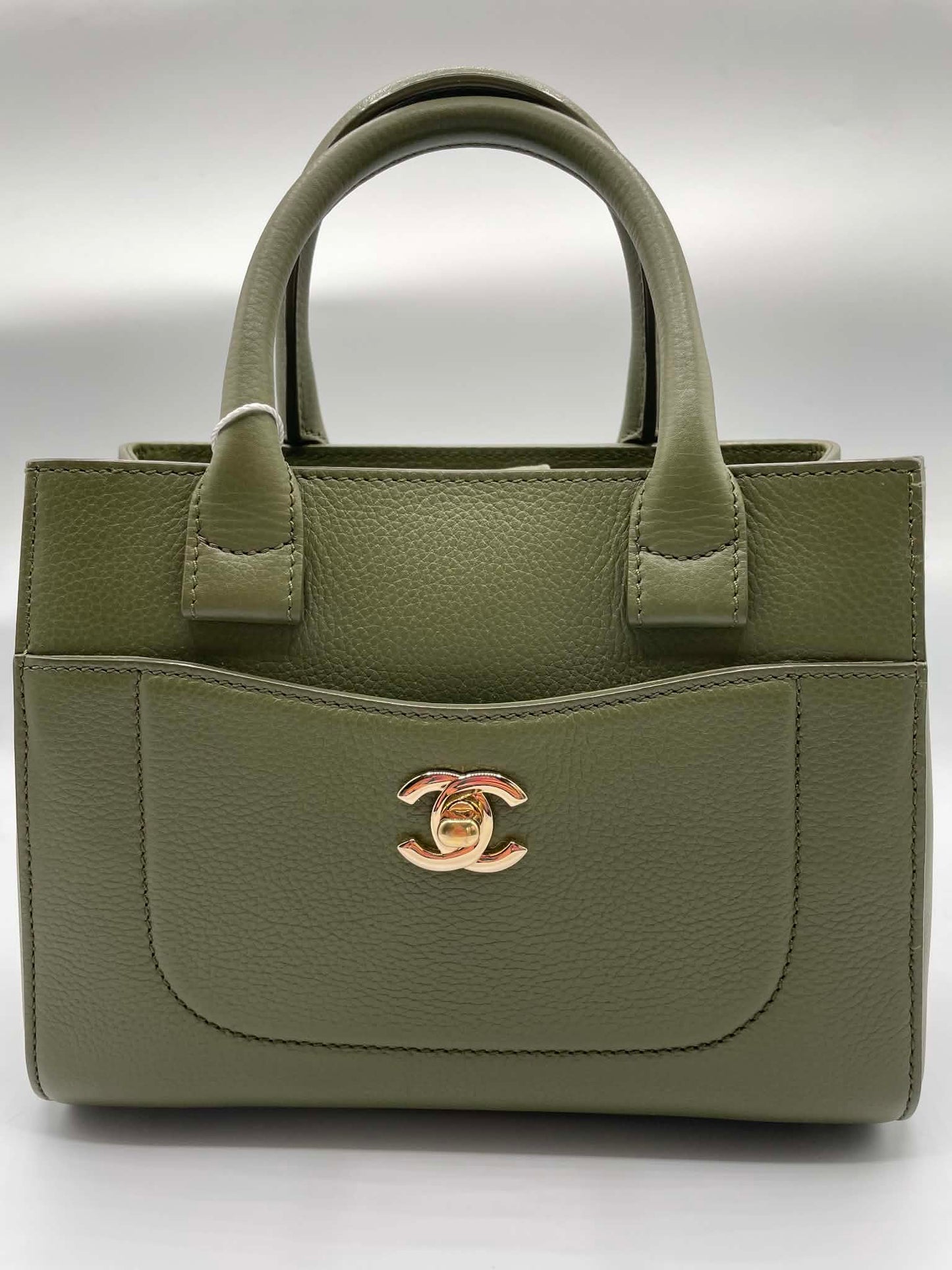 Chanel Calfskin Mini Neo Executive Shopper Tote Khaki