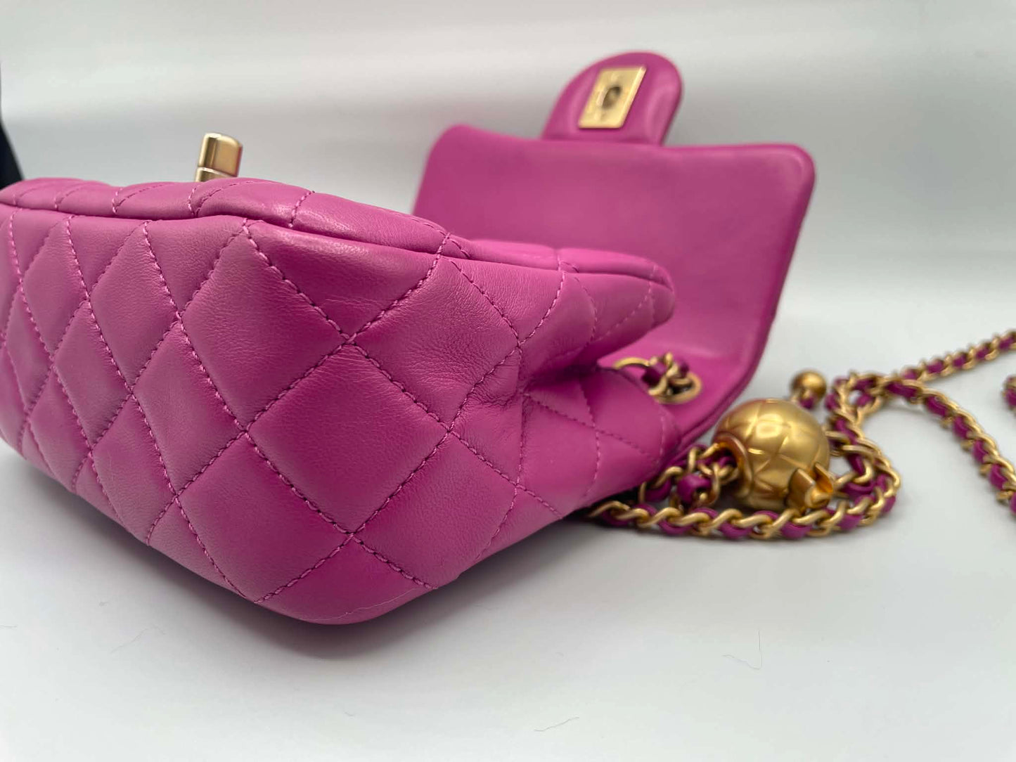 Chanel Pearl Crush Square Flap Bag Quilted Lambskin Mini