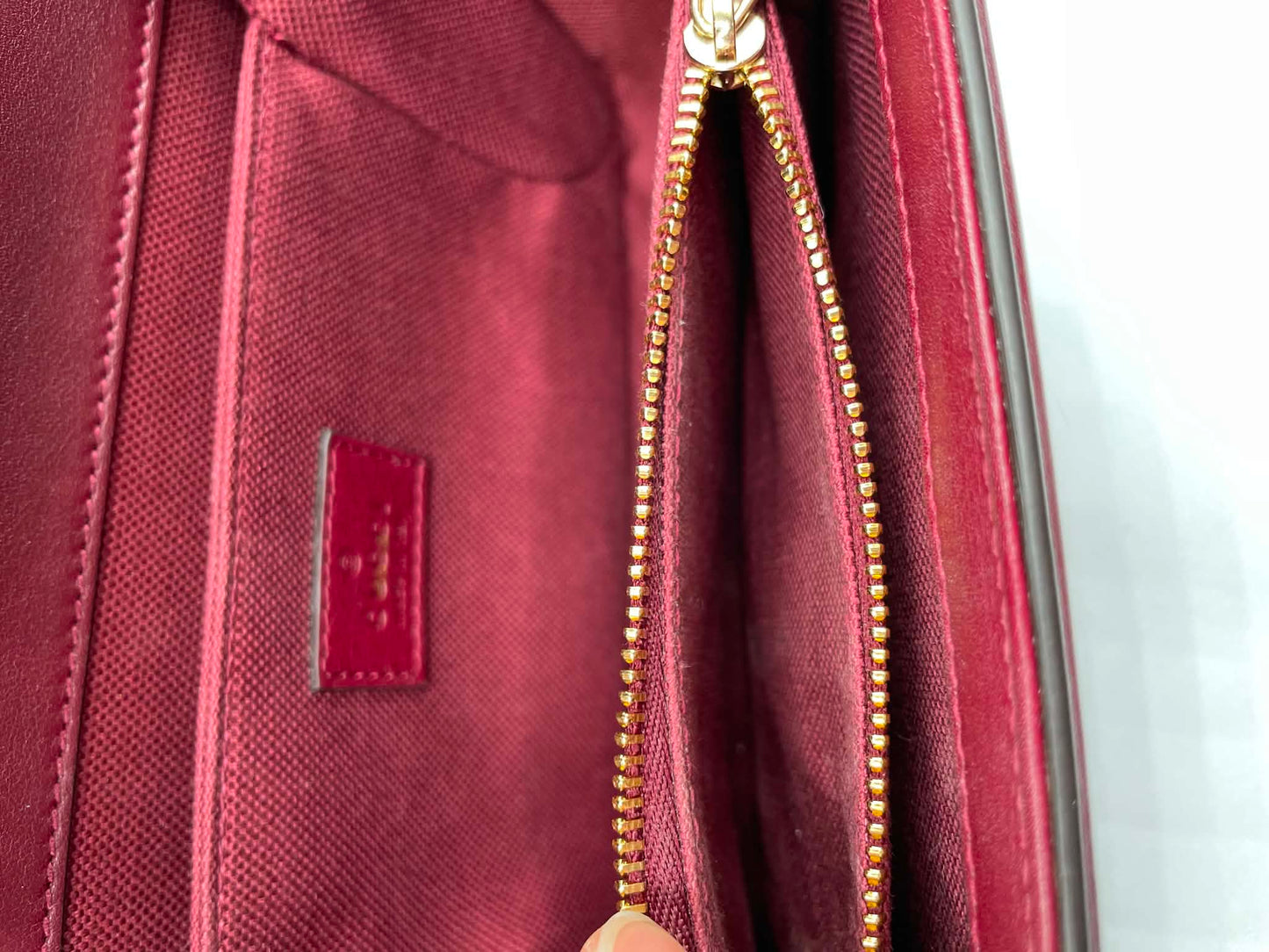 Gucci Crepe Wool Silk GG Monogram Go Small Shoulder Bag Rosso Ancora