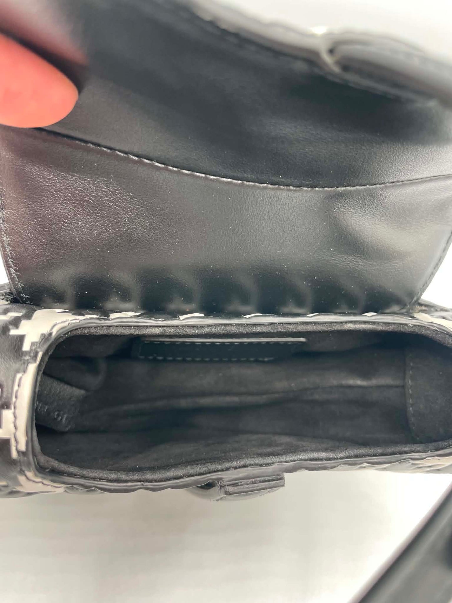 Dior Houndstooth Micro Saddle Bag