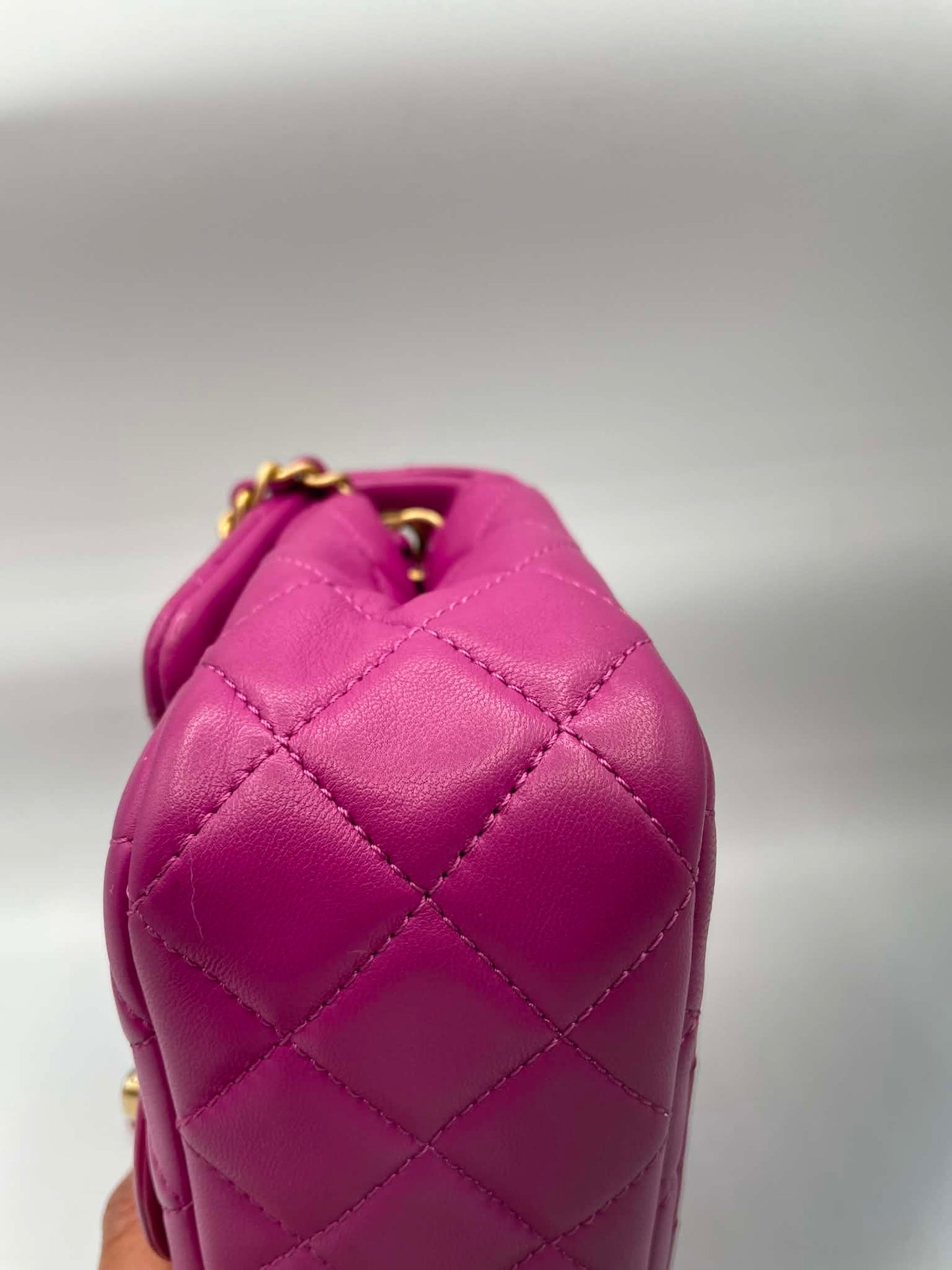 Chanel Pearl Crush Square Flap Bag Quilted Lambskin Mini