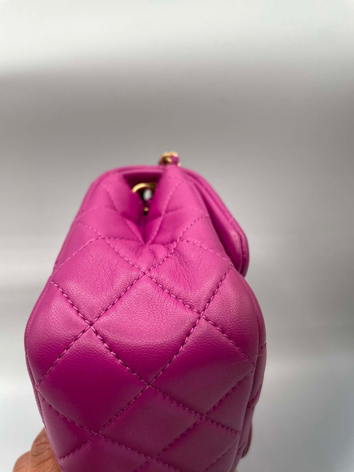 Chanel Pearl Crush Square Flap Bag Quilted Lambskin Mini